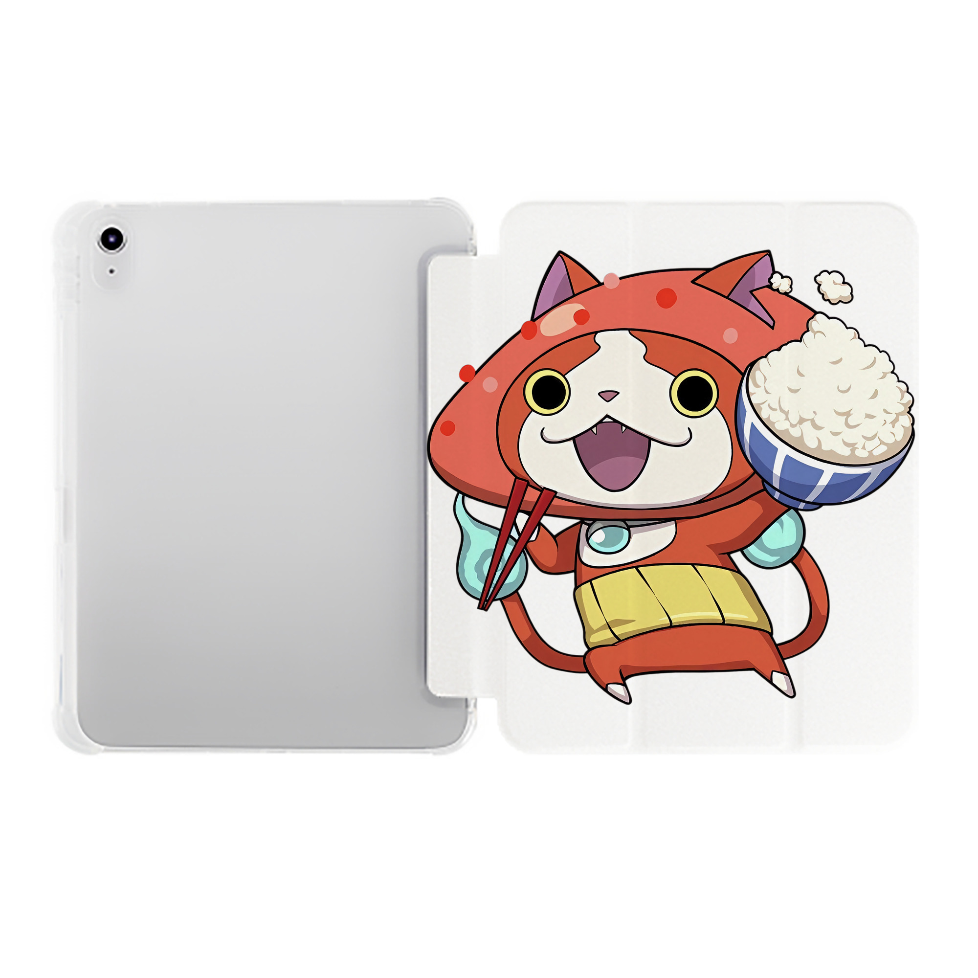 （画像用） 妖怪ウォッチ Yo-kai Watch IPad ケース ペン収納付き 三つ折りスタンド PUレザー×シリコン 対応機種9.5/10.5/10.9インチ